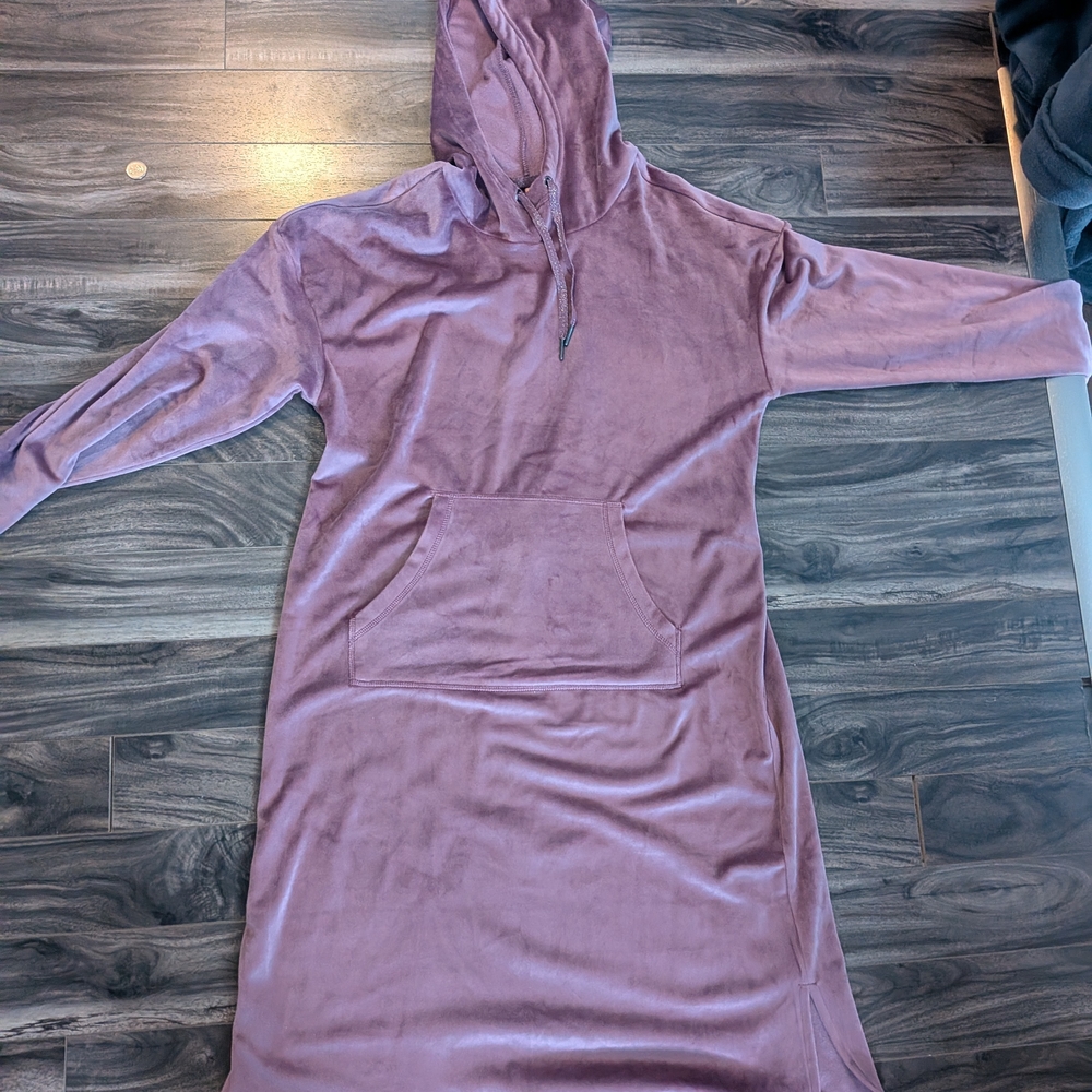 Plush Mauve Hooded Dress